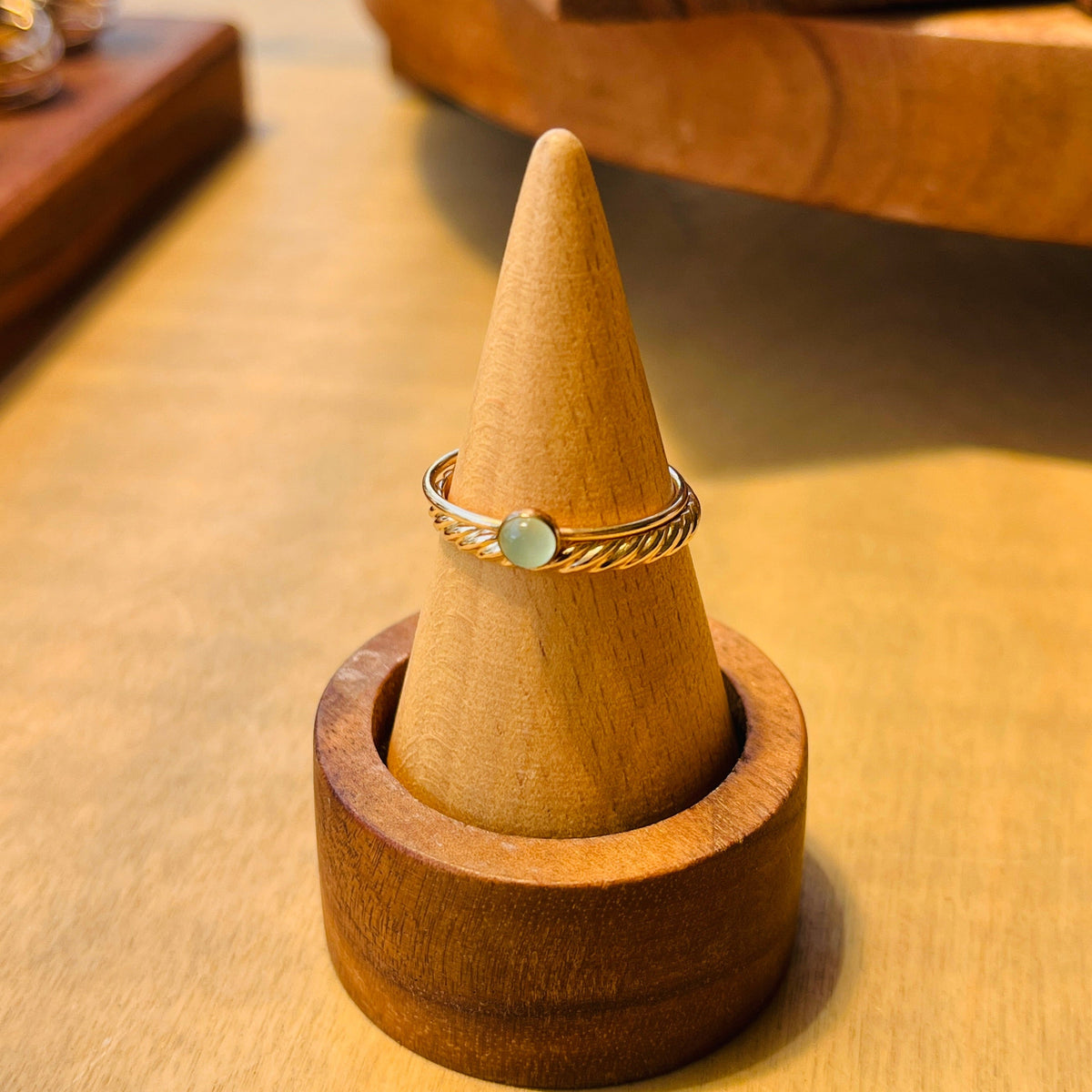 14k gold filled AQUA CHALCEDONY GEMSTONE RING
