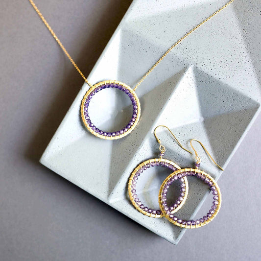Amethyst Halo EarringsThe Halo collection was our very first one. Intended to symbolize the intricate, universal energy woven within us all. These sparkling Amethyst earrings are ultra liEarringsPARKEN JEWELRYVettedArcAmethyst Halo Earrings