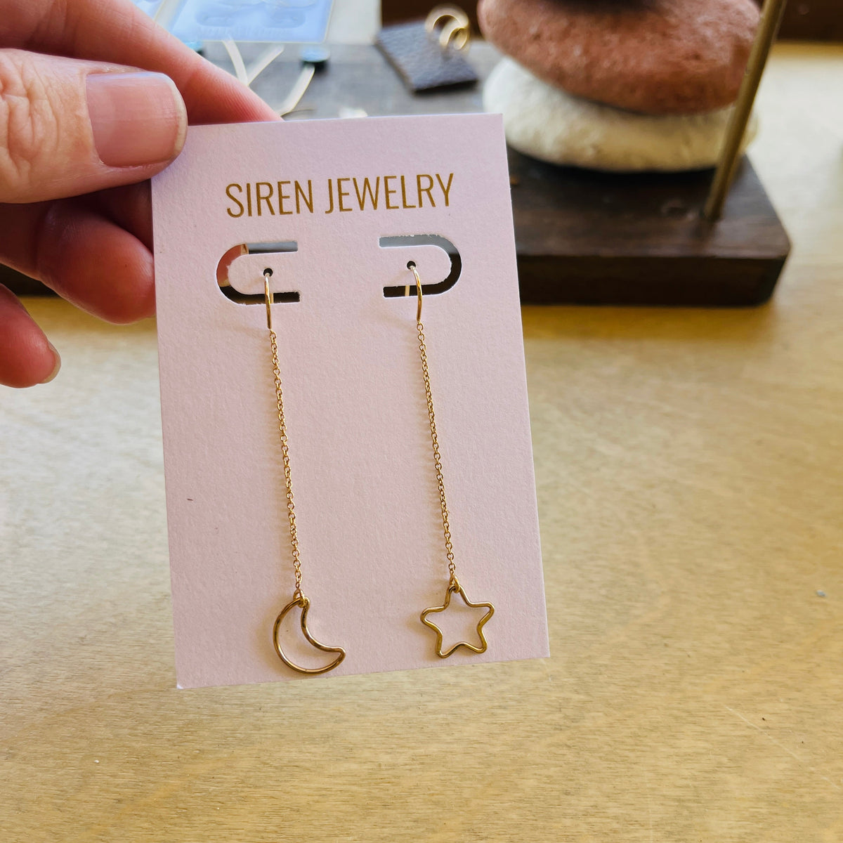 STAR & LUNA MOON THREADER EARRINGS
