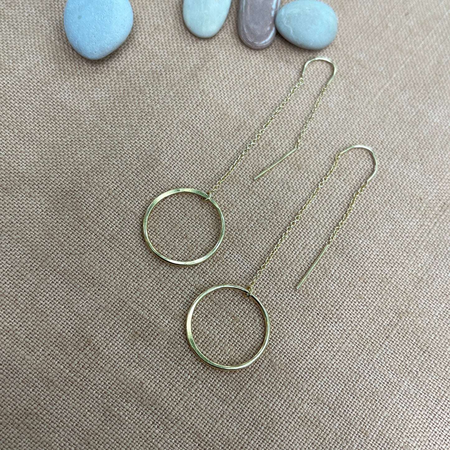 CIRCLE THREADER EARRINGS