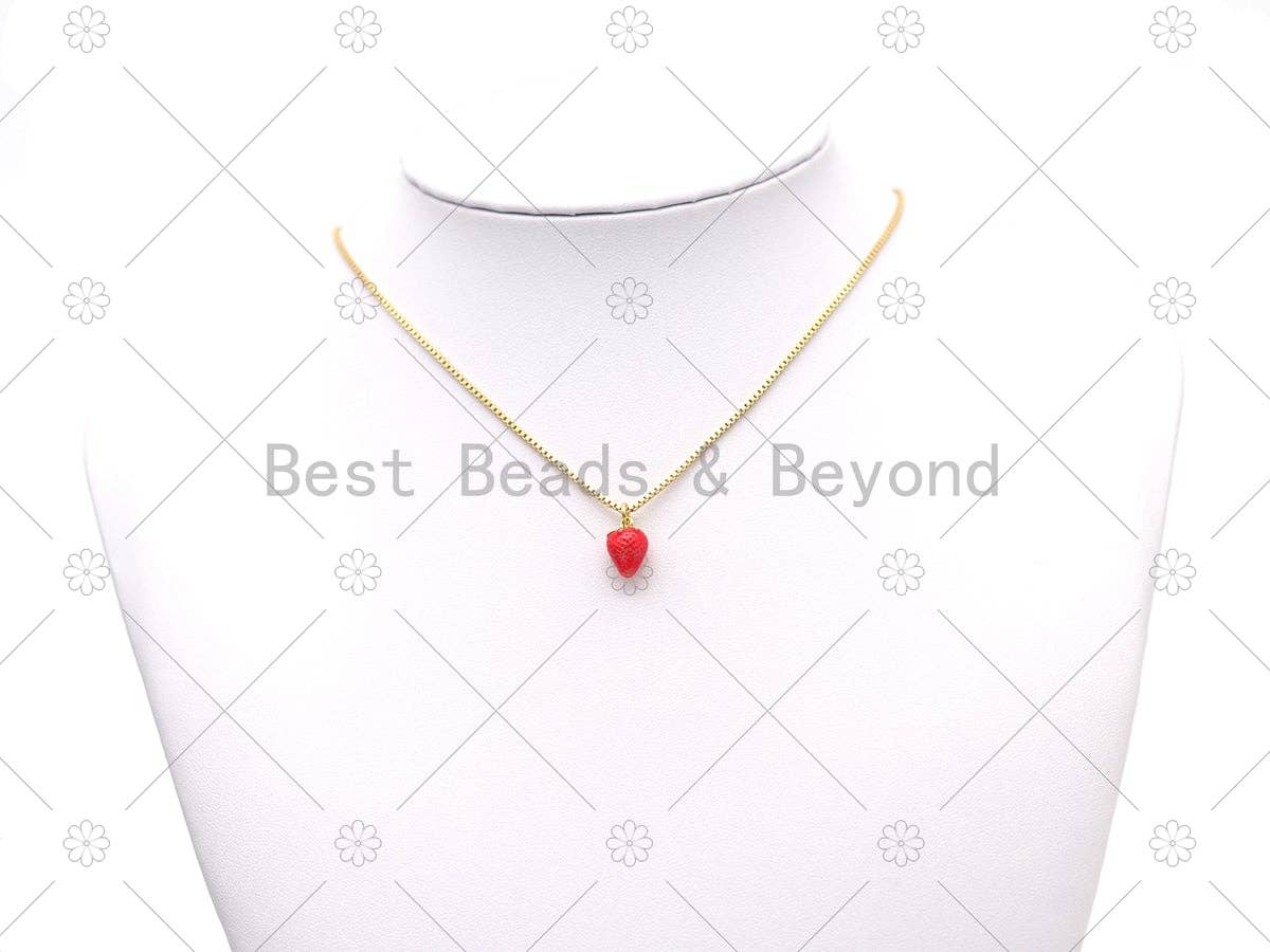 Enamel Strawberry Charm, Sku#Y568