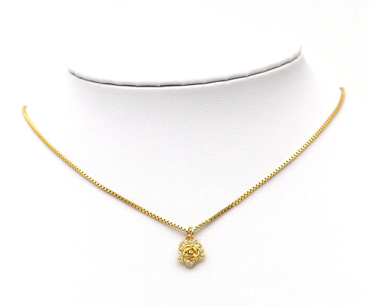 CZ Rose Flower Charm, Sku#Y625