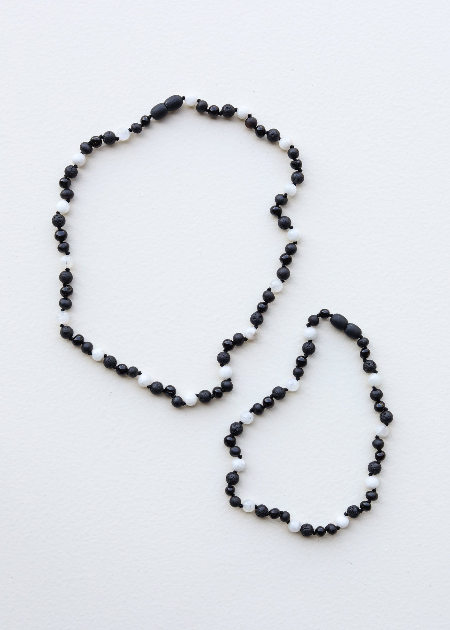Raw Black Baltic Amber + Moonstone || Anklet or Bracelet