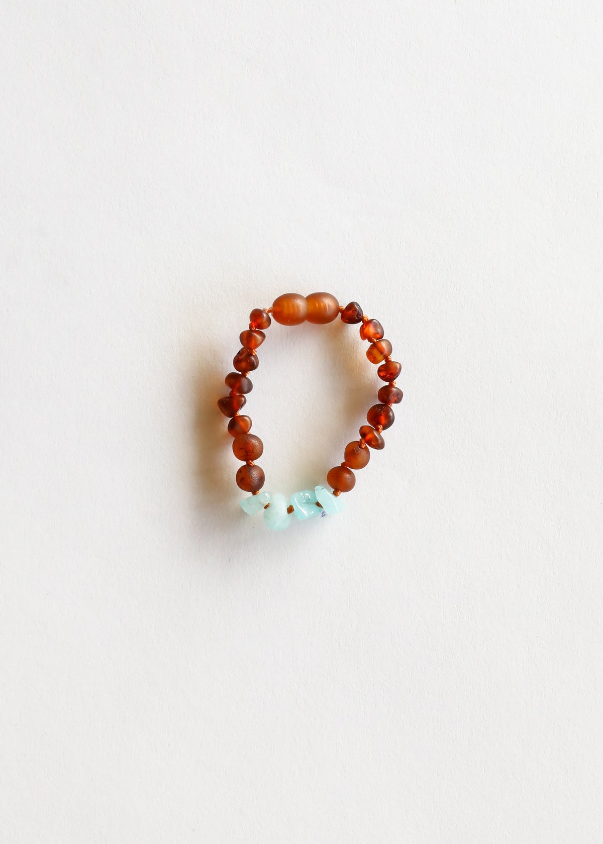 Raw Cognac Baltic Amber + Raw Aquamarine || Anklet or Bracelet