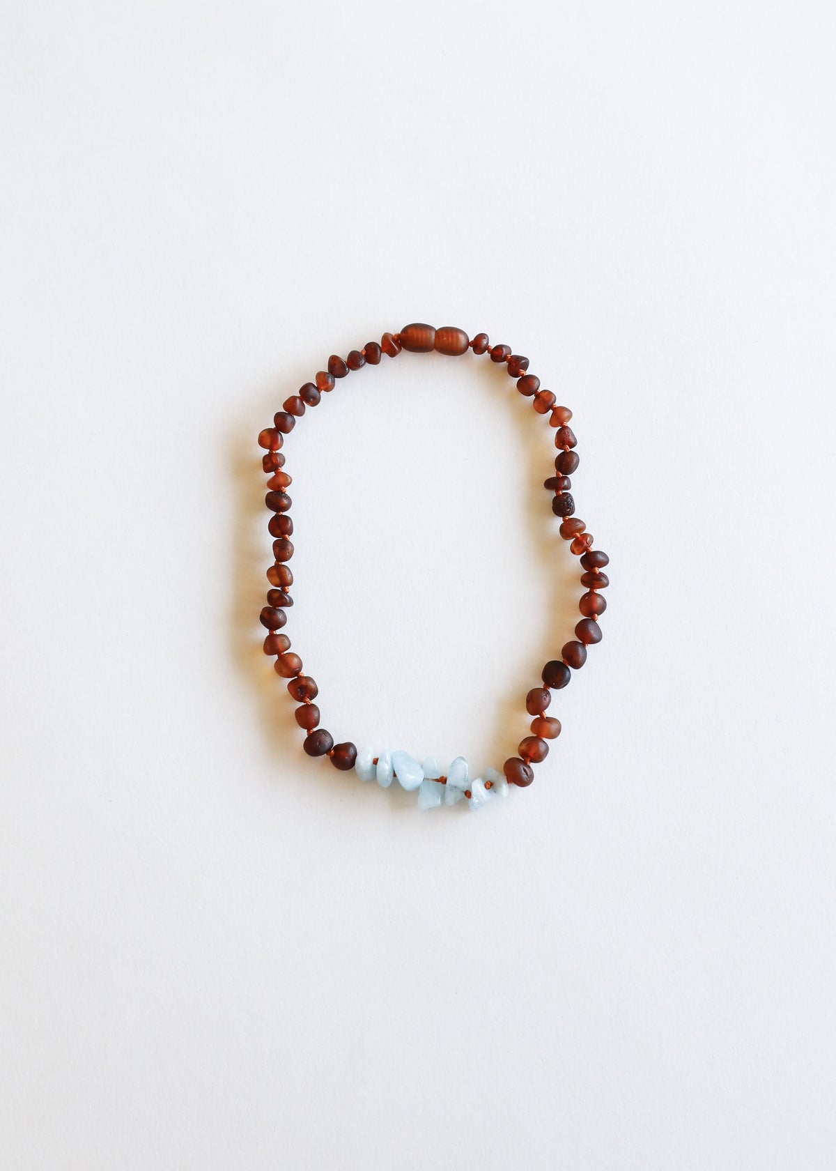 Raw Cognac Baltic Amber + Raw Aquamarine || Necklace Set