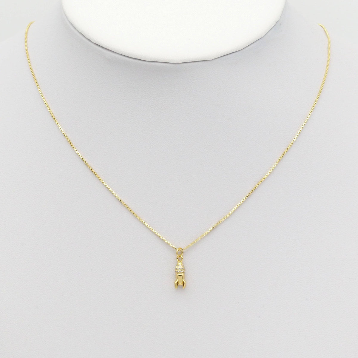 Gold CZ Rocket Charm, Sku#Y872
