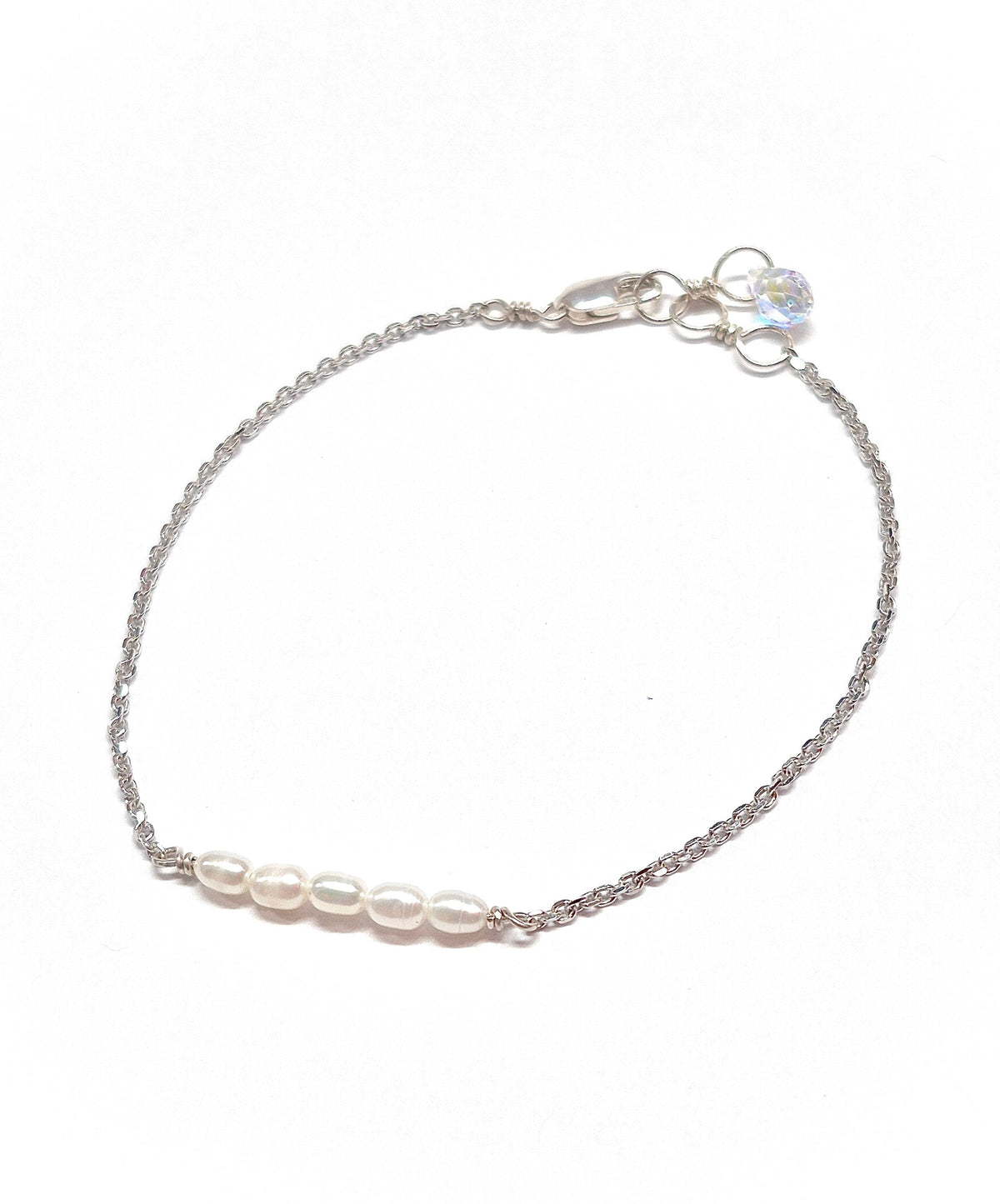 5 Rice Pearls Bracelet with Swarovski Clasp