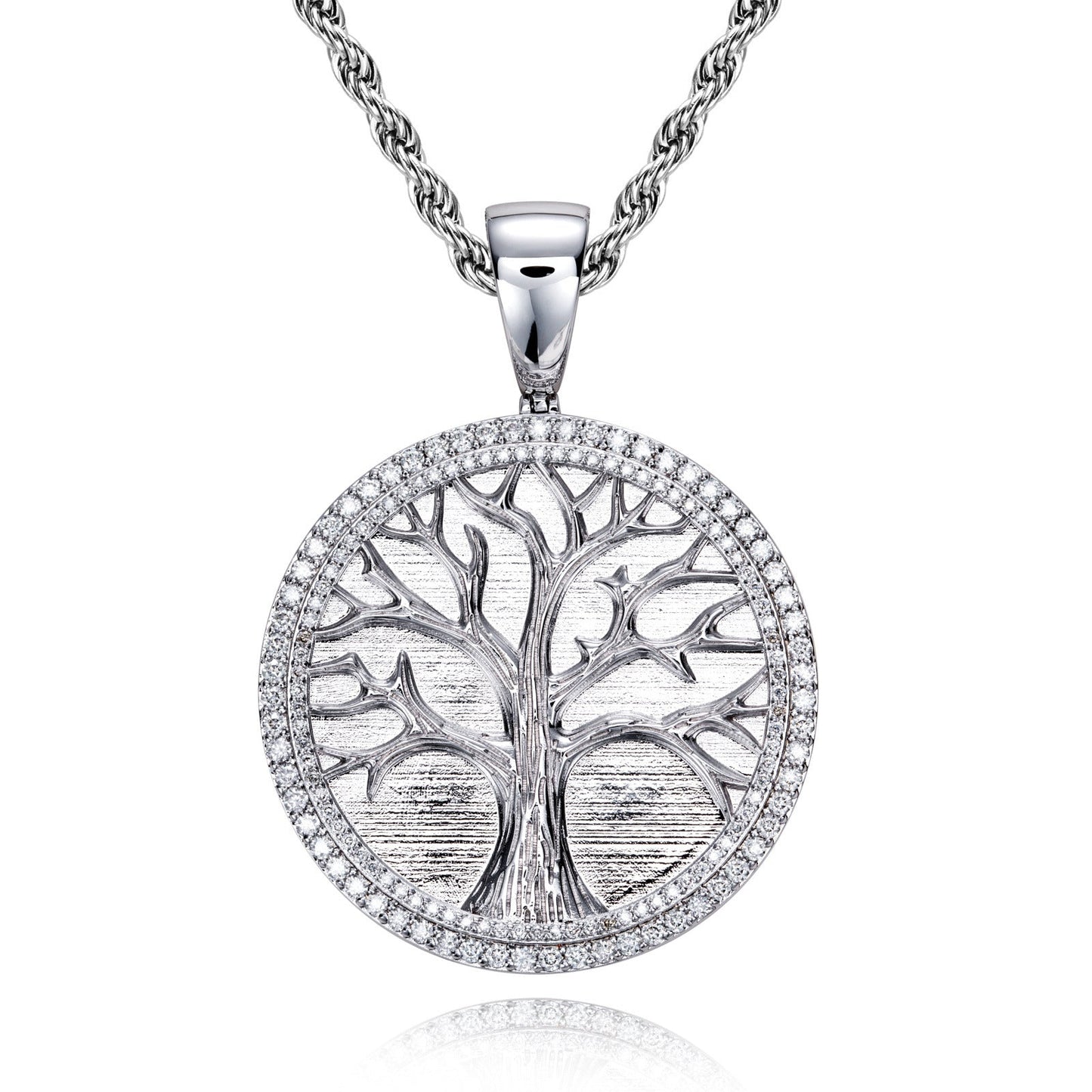 Minimalist Light-Luxury Copper Pendant With Diamonds Christmas Tree Design