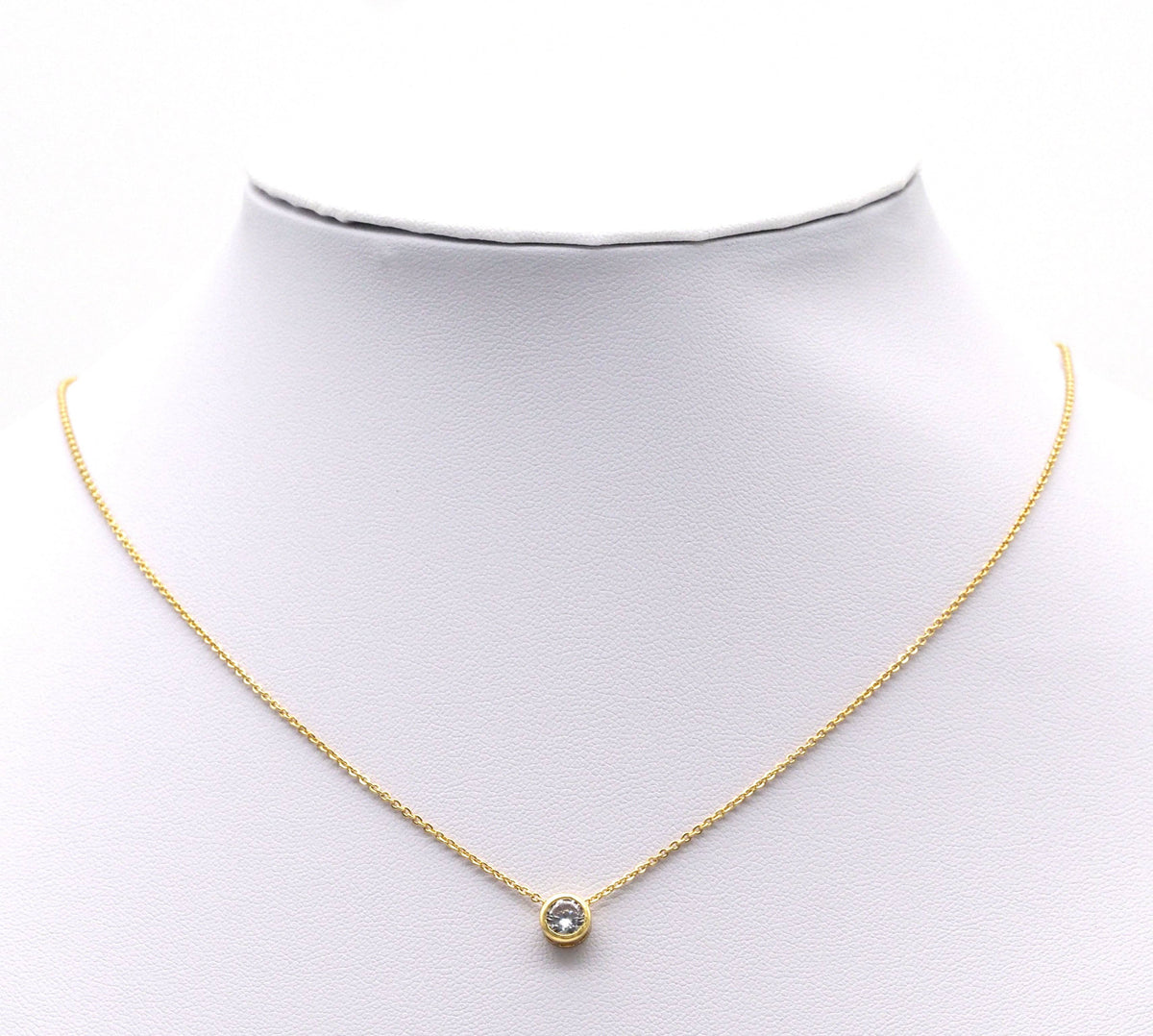 Gold CZ Round Charm, Sku#Y734