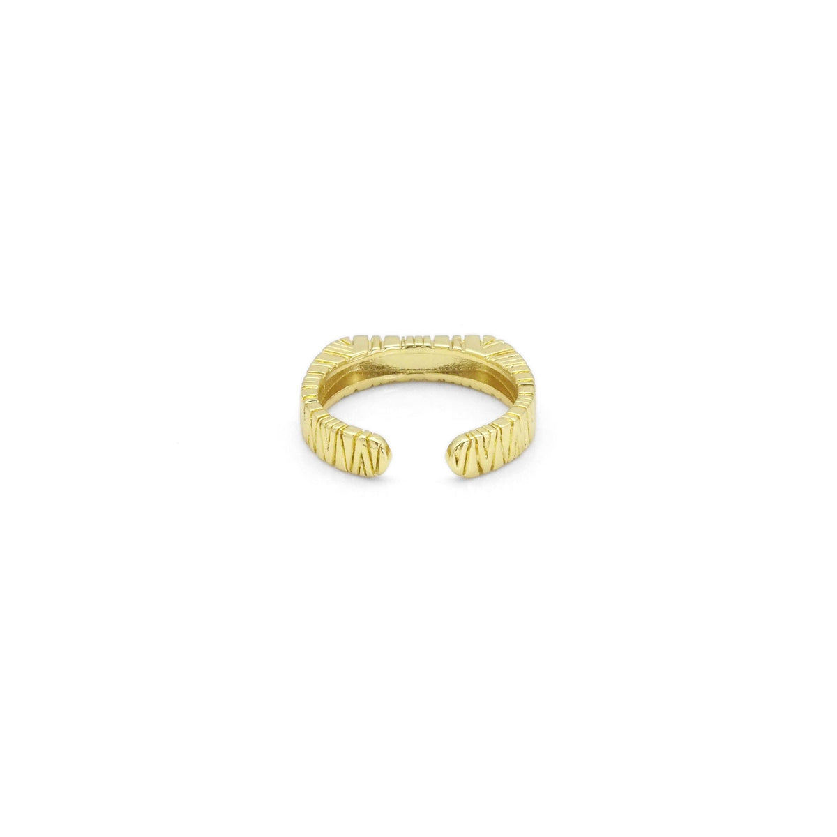 Gold Textured Bar Adjustable Ring, Sku#Y814