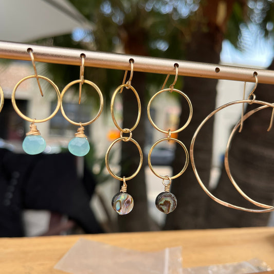 Aqua Chalcedony Costa Earrings