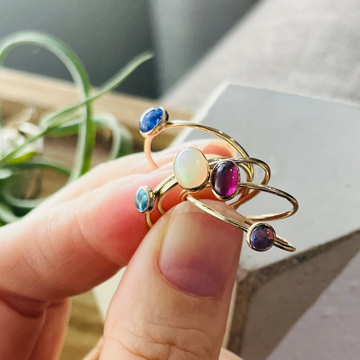 14k gold filled LARGE OVAL ETHIOPIAN OPAL GEMSTONE RING