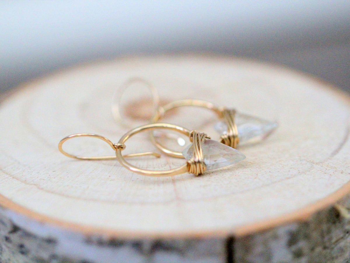 Albatross Earrings - Crystal Quartz