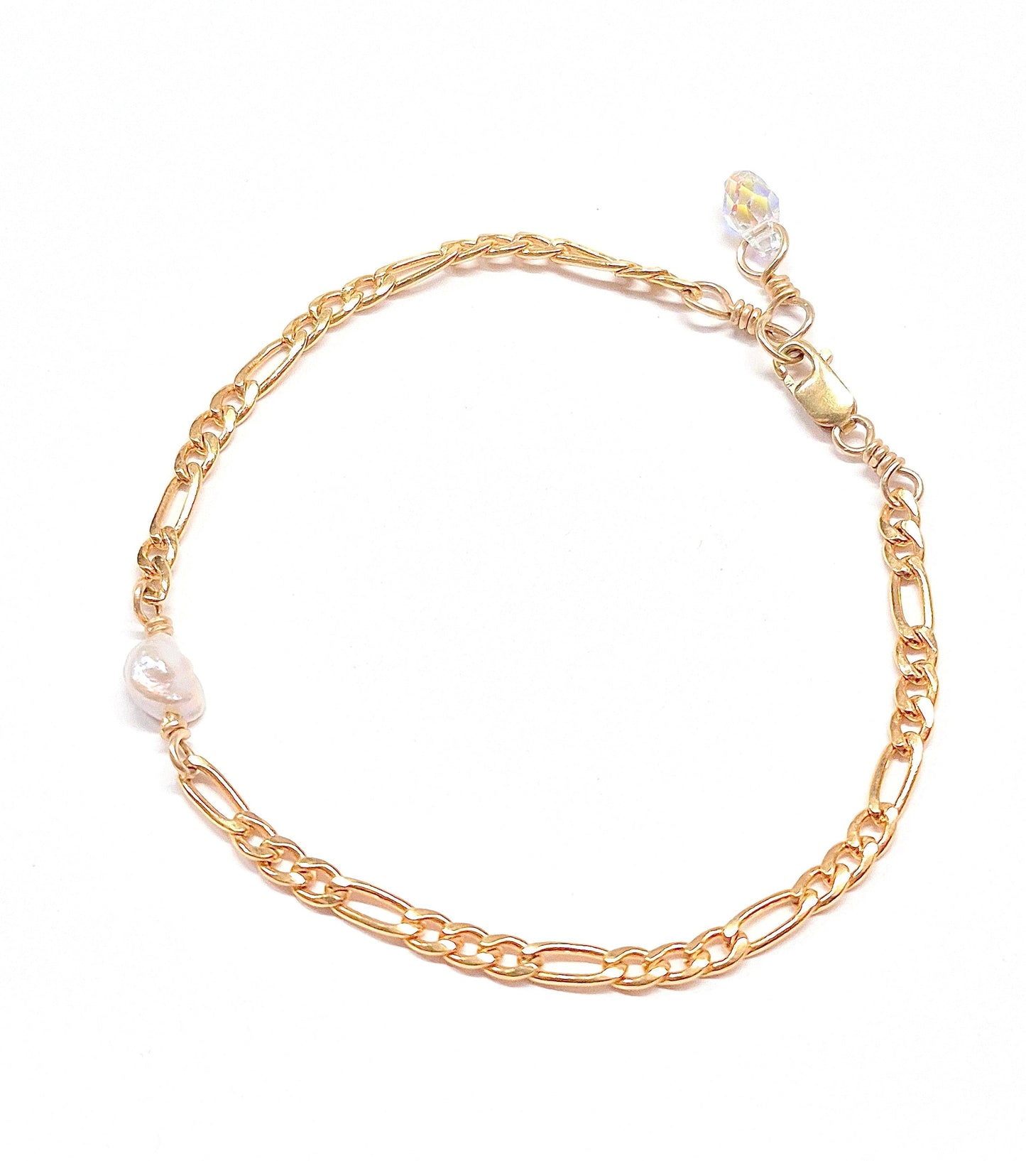 Keshi Pearl Bracelet with Swarovski Clasp