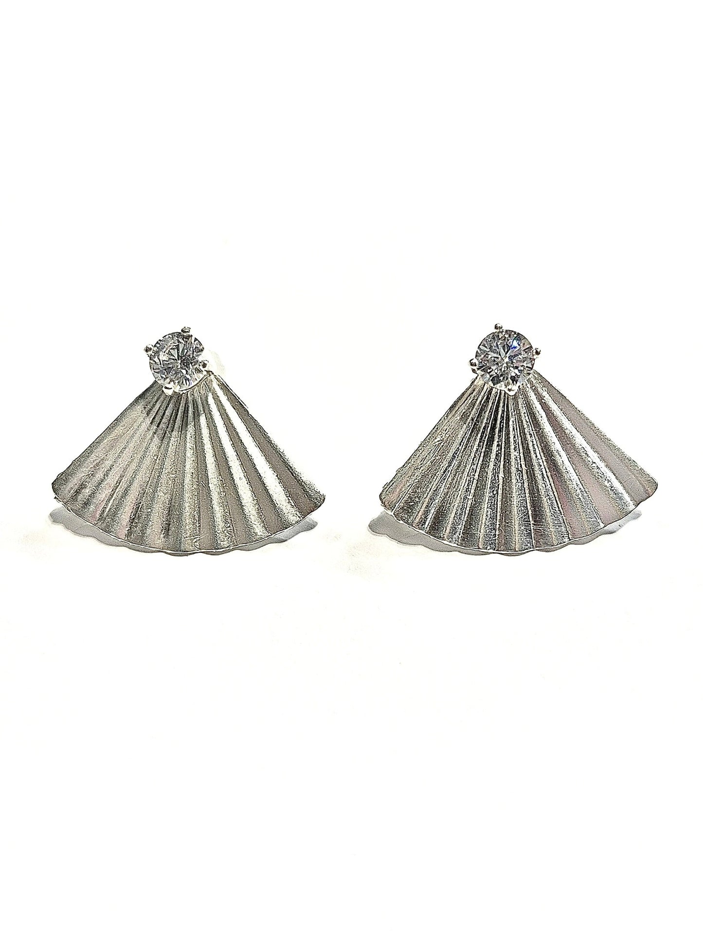 Fan Rhinestone Ear Jacket Earrings