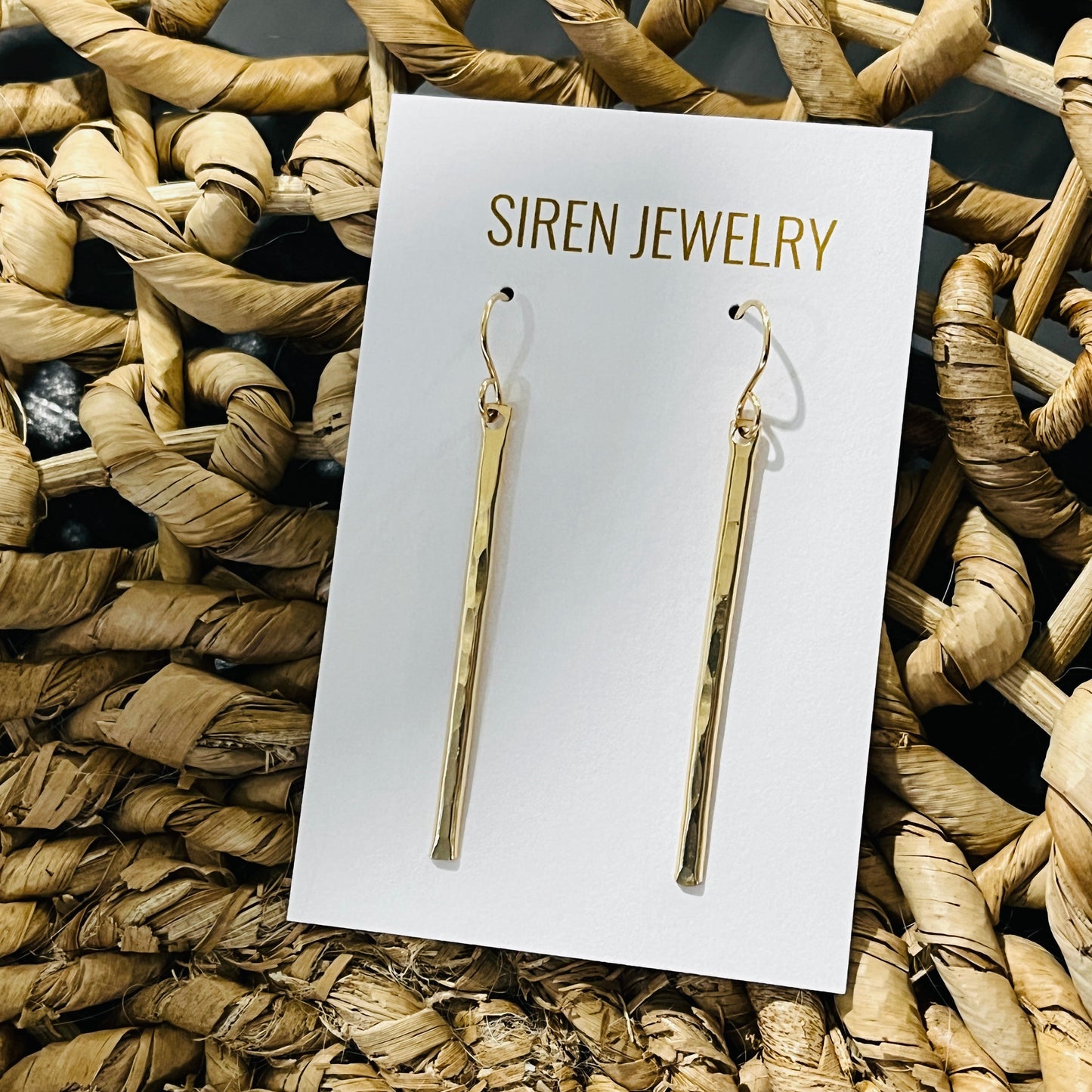 14k gold filled sterling silver GEMME BAR EARRINGS