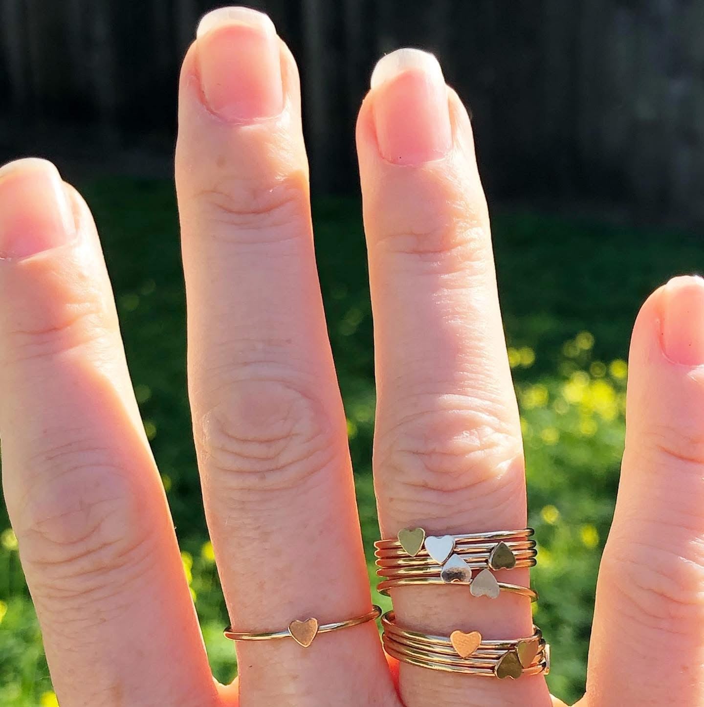 14k gold filled LOVE HEART STACKING RING