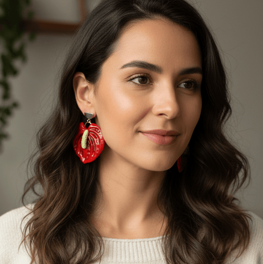 Aria - Anthurium Statement Earrings