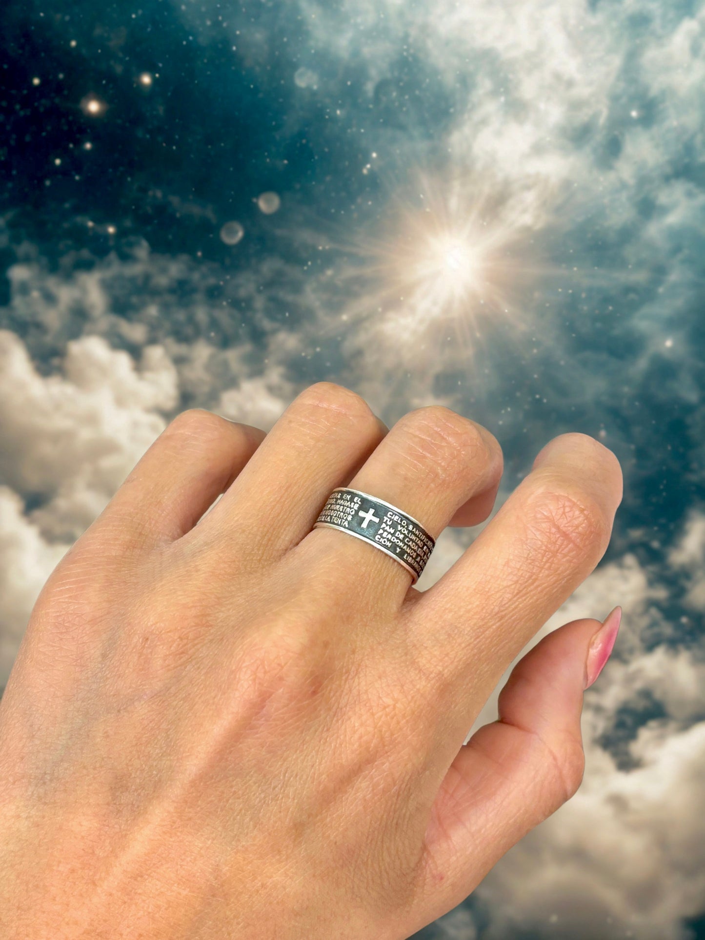 Sterling silver Lord’s Prayer | Anillos de plata 925 del padre nuestro | Silver 925 thumb ring