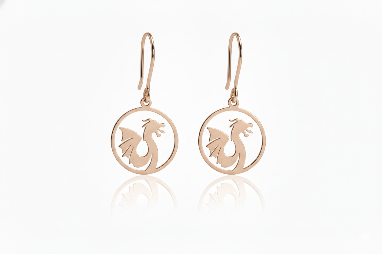 Dragonfly Jewelry Sterling Silver Dragon Dangle Earrings – Celebrate Chinese New Year in Style