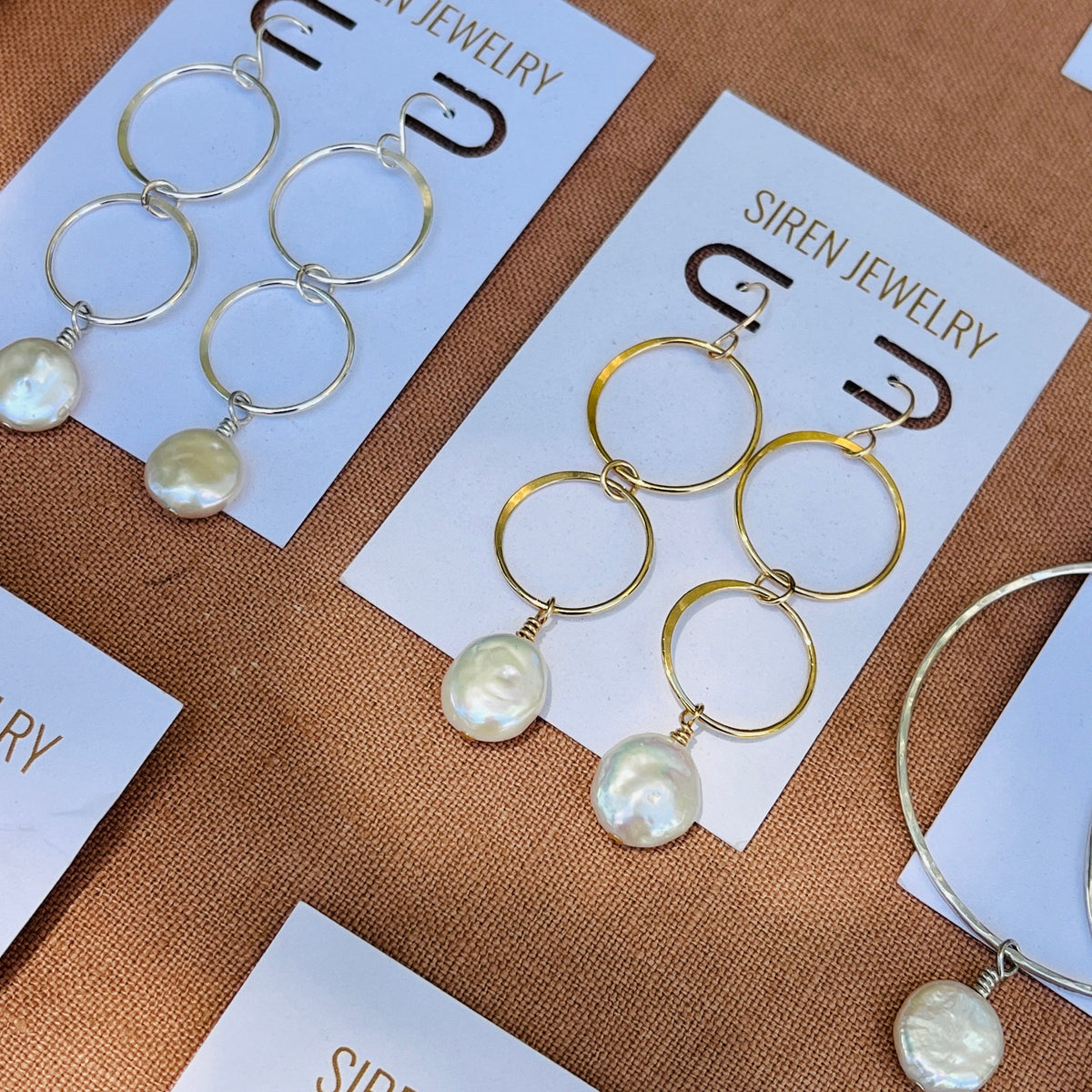 SKYLER COIN PEARL EARRINGS
