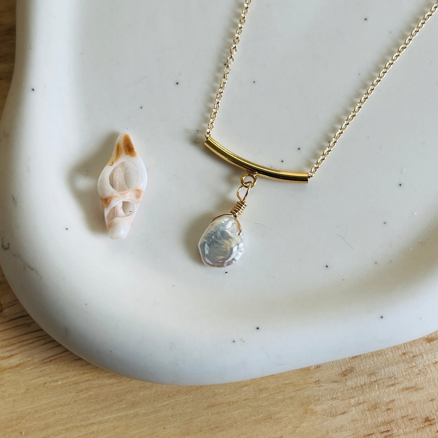 14k gold filled MARLEY PEARL NECKLACE