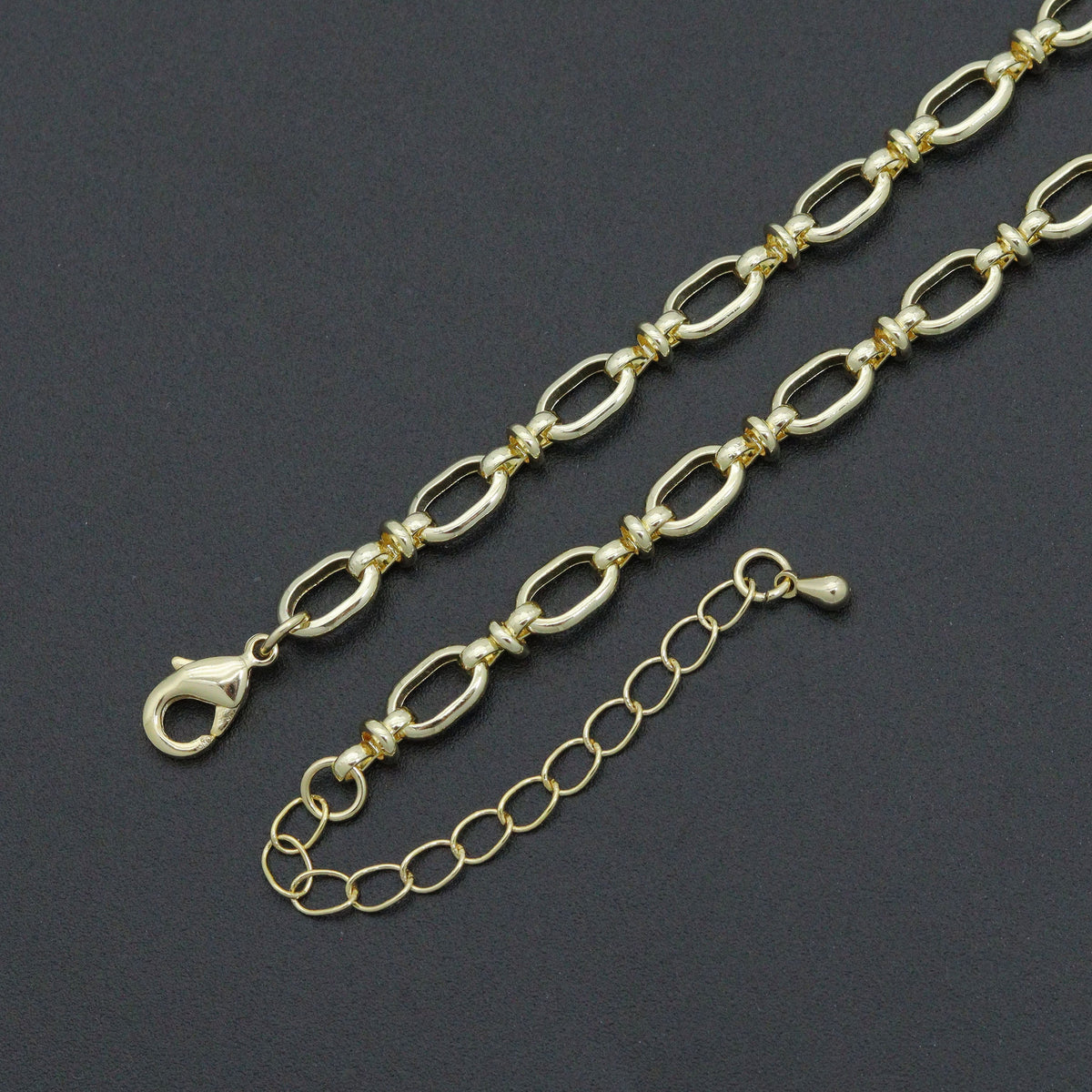 Fancy Oval Link Chain Necklace Bracelet, Charm bar necklace, sku#EF791