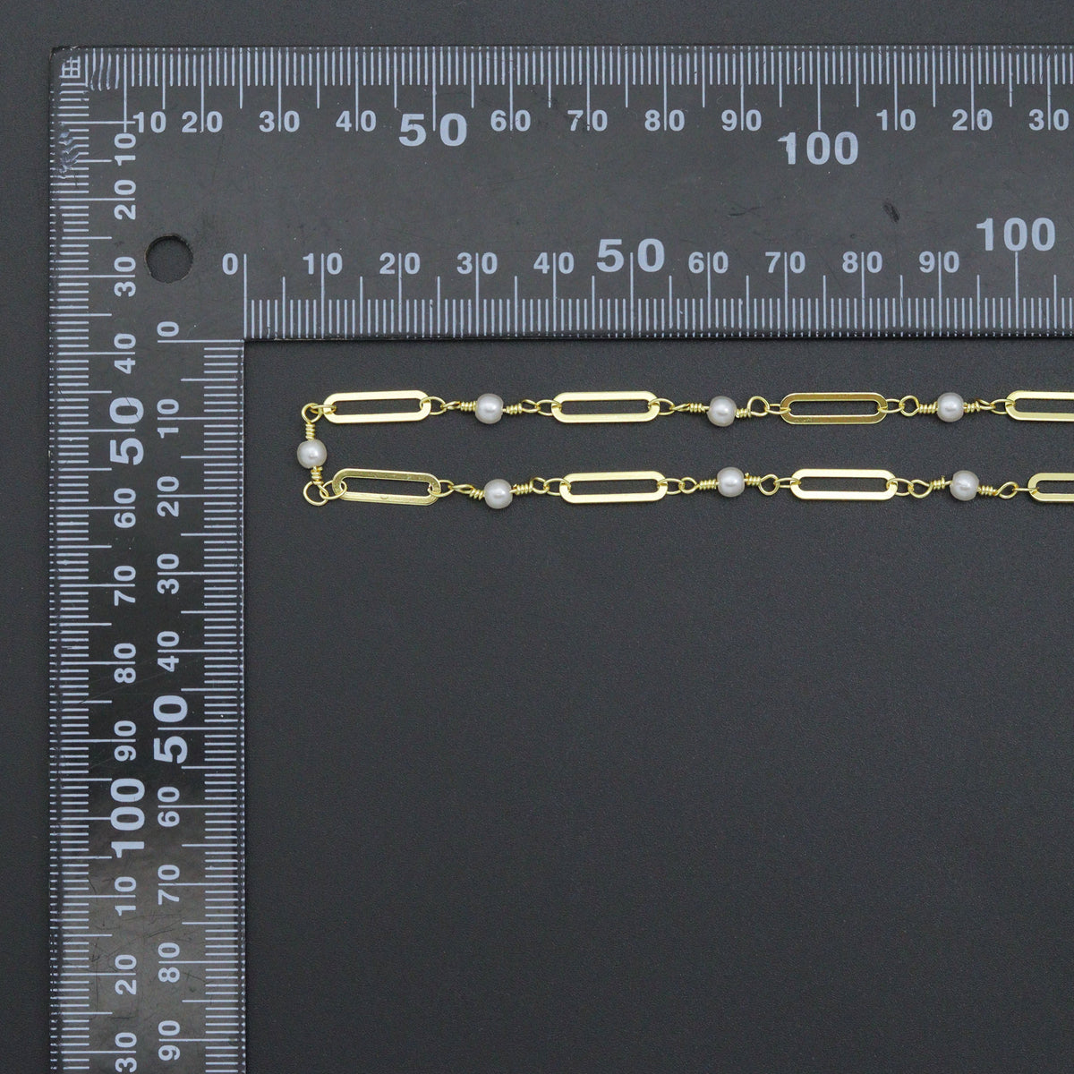 Wholesale Pearl Paperclip chain by Yard, HX22