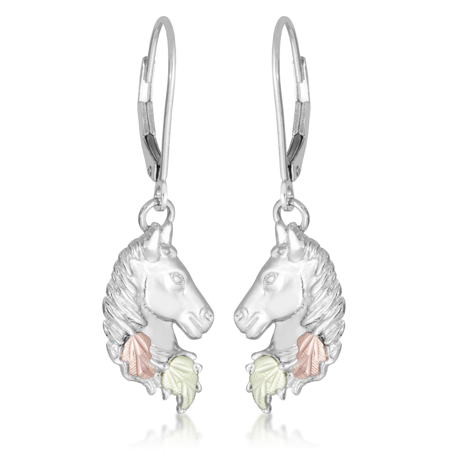 Horse - Sterling Silver Black Hills Gold Earrings