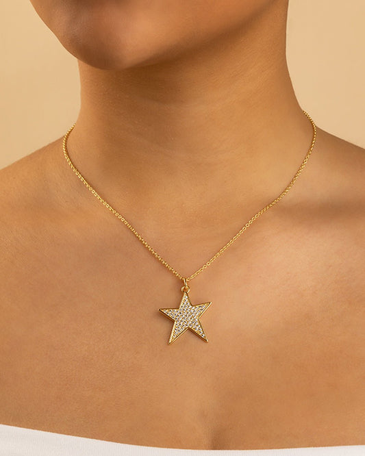 Pave CZ Star Pendant