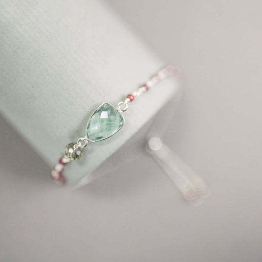 Green Amethyst Silver Isla Bracelet