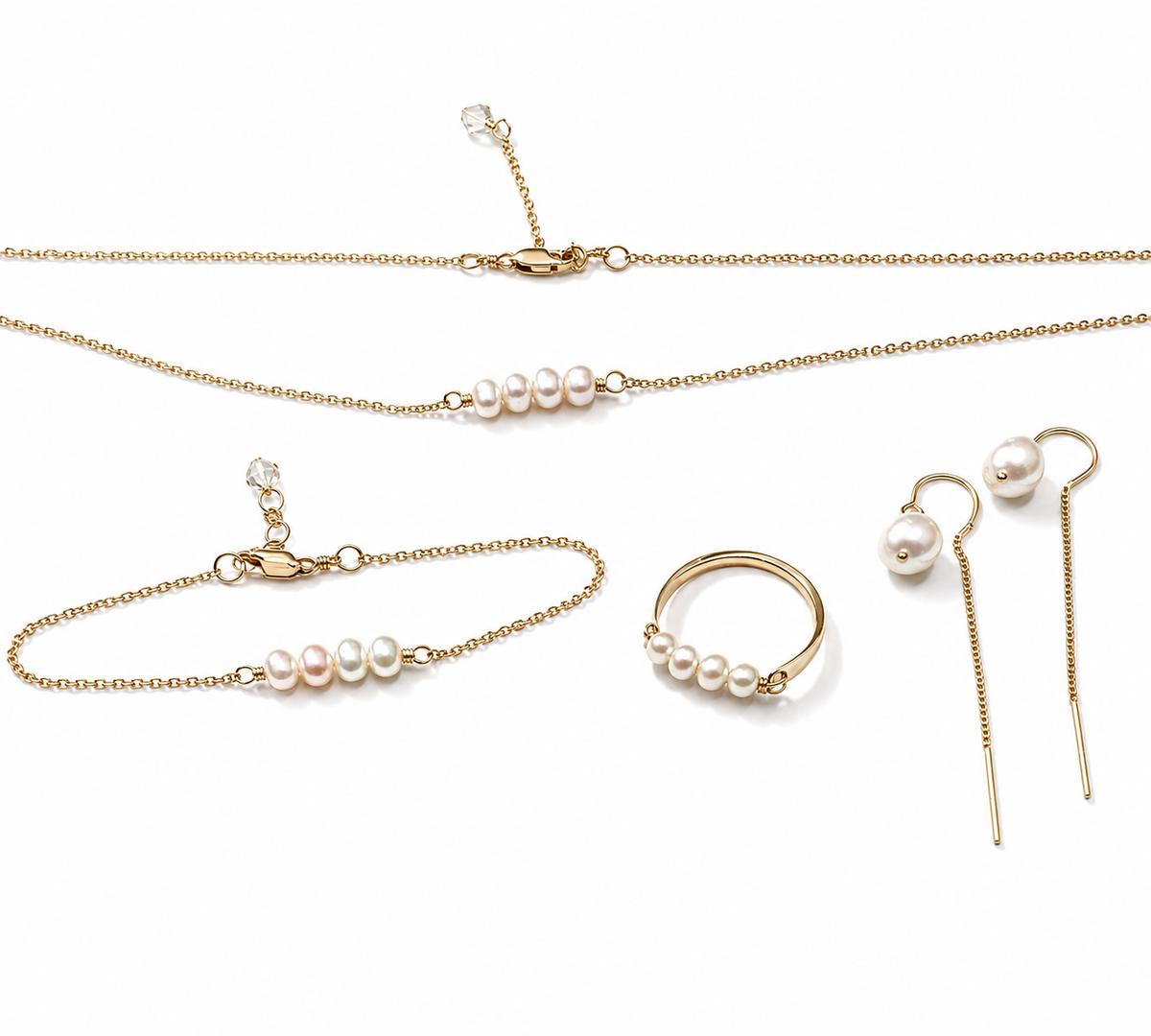 Three Pearls Bracelet | 14K Gold Filled or Sterling Silver