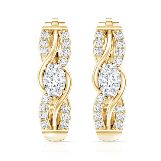 0.8 Carat Certified Lab Oval Diamond Infinity Earrings