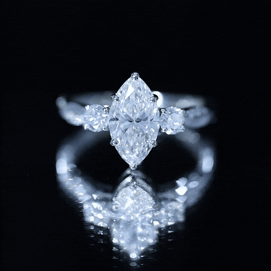 2 Carat Marquise Cut Lab Grown Diamond Crossover Engagement Ring with IGI Certificate