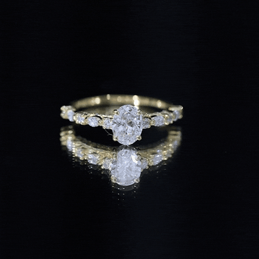 1.29 Carat Oval Cut Lab Diamond Solitaire Engagement Ring