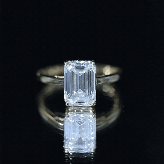 IGI Certified Emerald Cut Lab Grown Diamond 3 Carat Engagement Ring