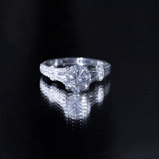 Certified Brilliant Cut Diamond Split Shank Engagement Ring