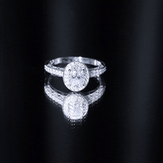 1.2 Carat Oval Lab Grown Diamond Halo Engagement Ring