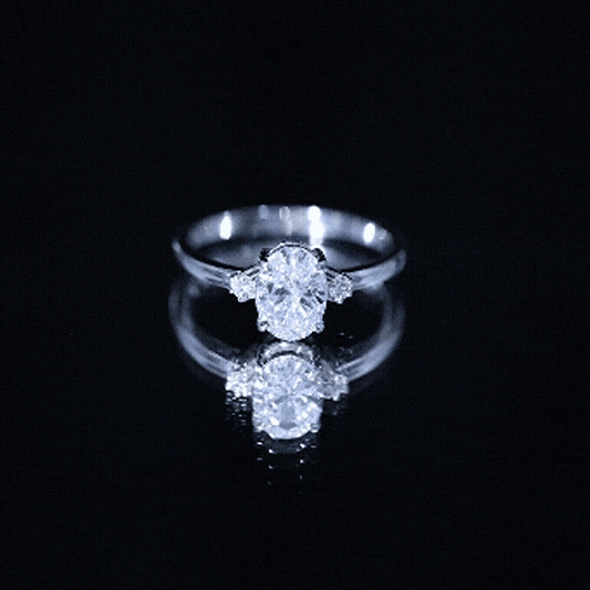 Certified 1 Carat Oval Lab Grown Diamond Engagement Ring for Women