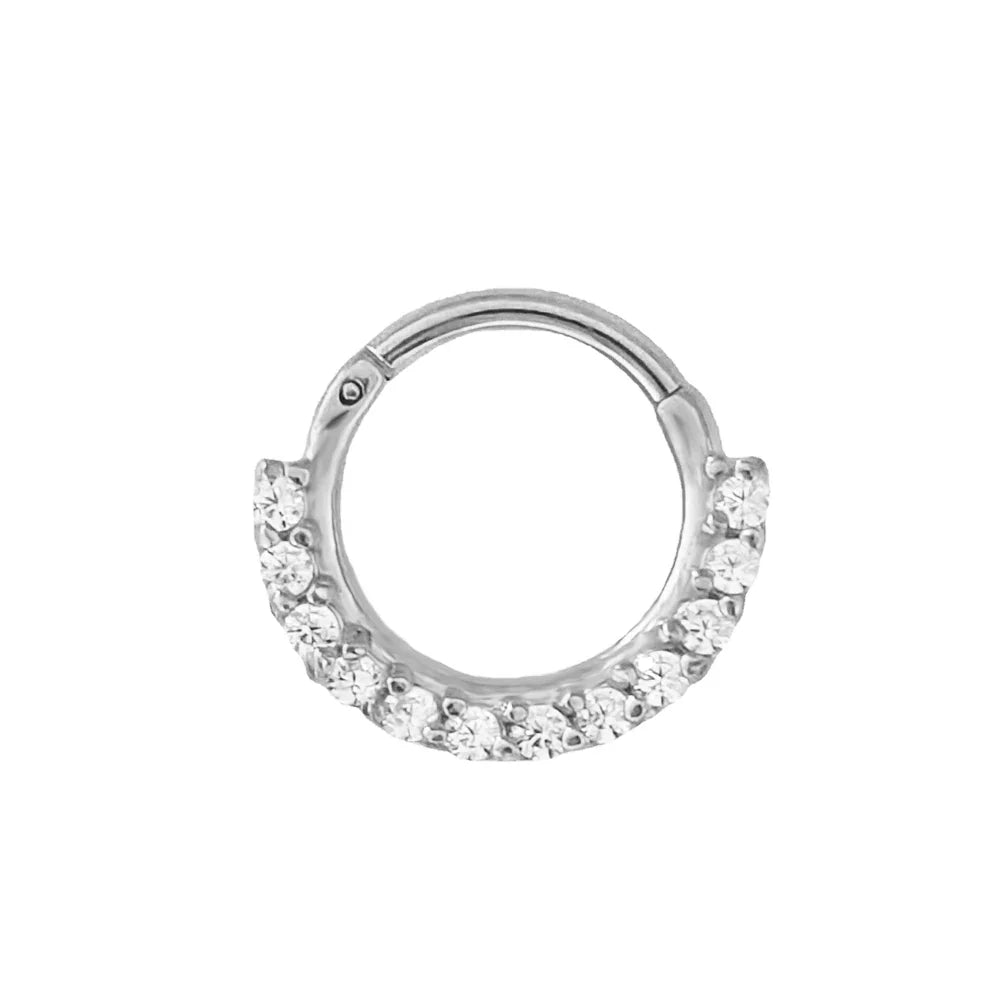 316L Surgical Steel Segment Nose Ring Zircon Septum Clicker Ear Cartilage Helix Daith Hoop Body Piercing Jewelry