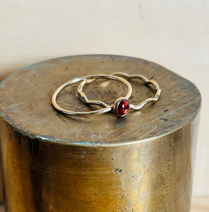 14K Gold Filled GARNET GEMSTONE RING