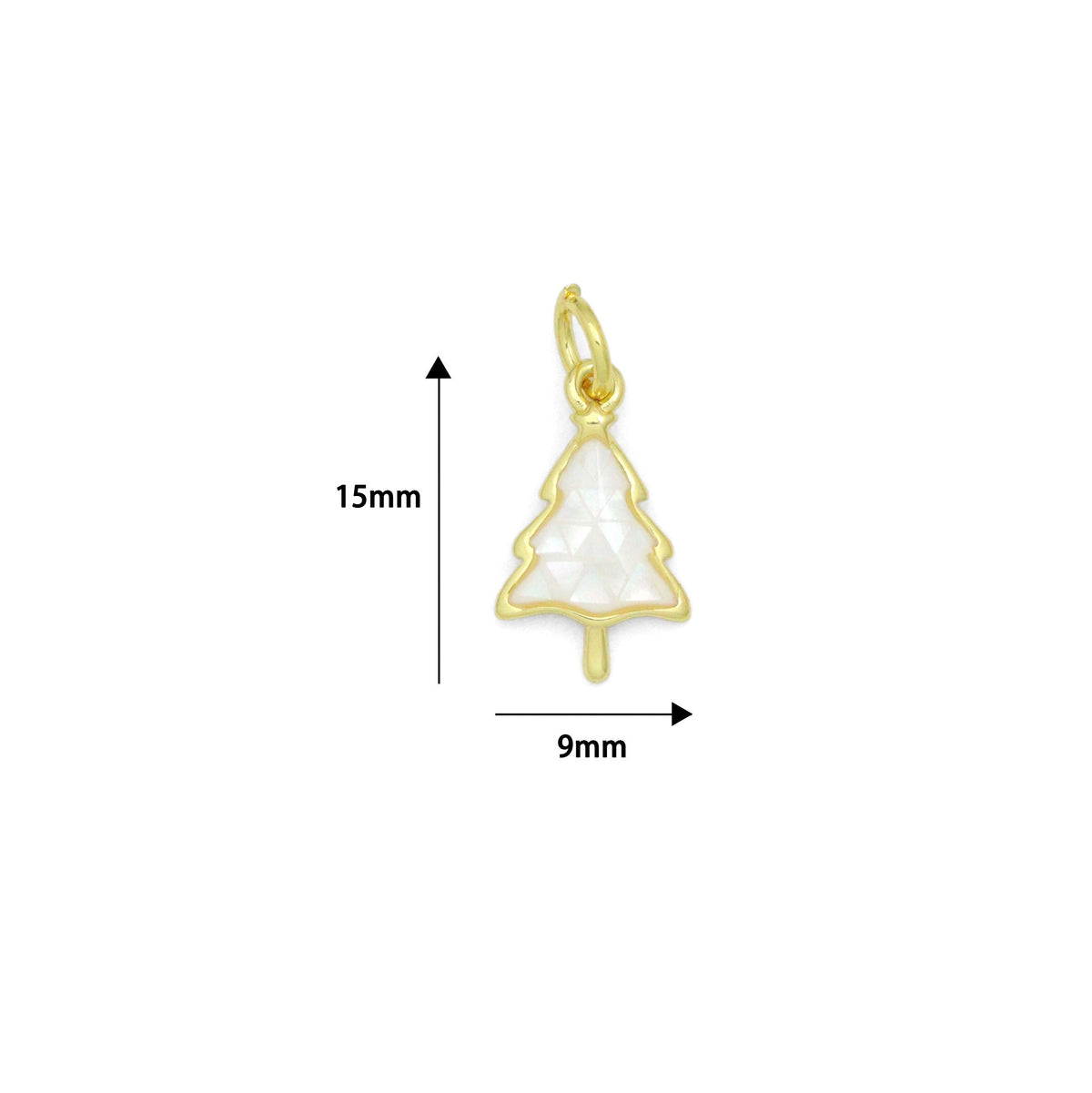 Abalone Mother of Pearl Cedar Tree Charm Pendant, Tree Charm, Sku#WL29