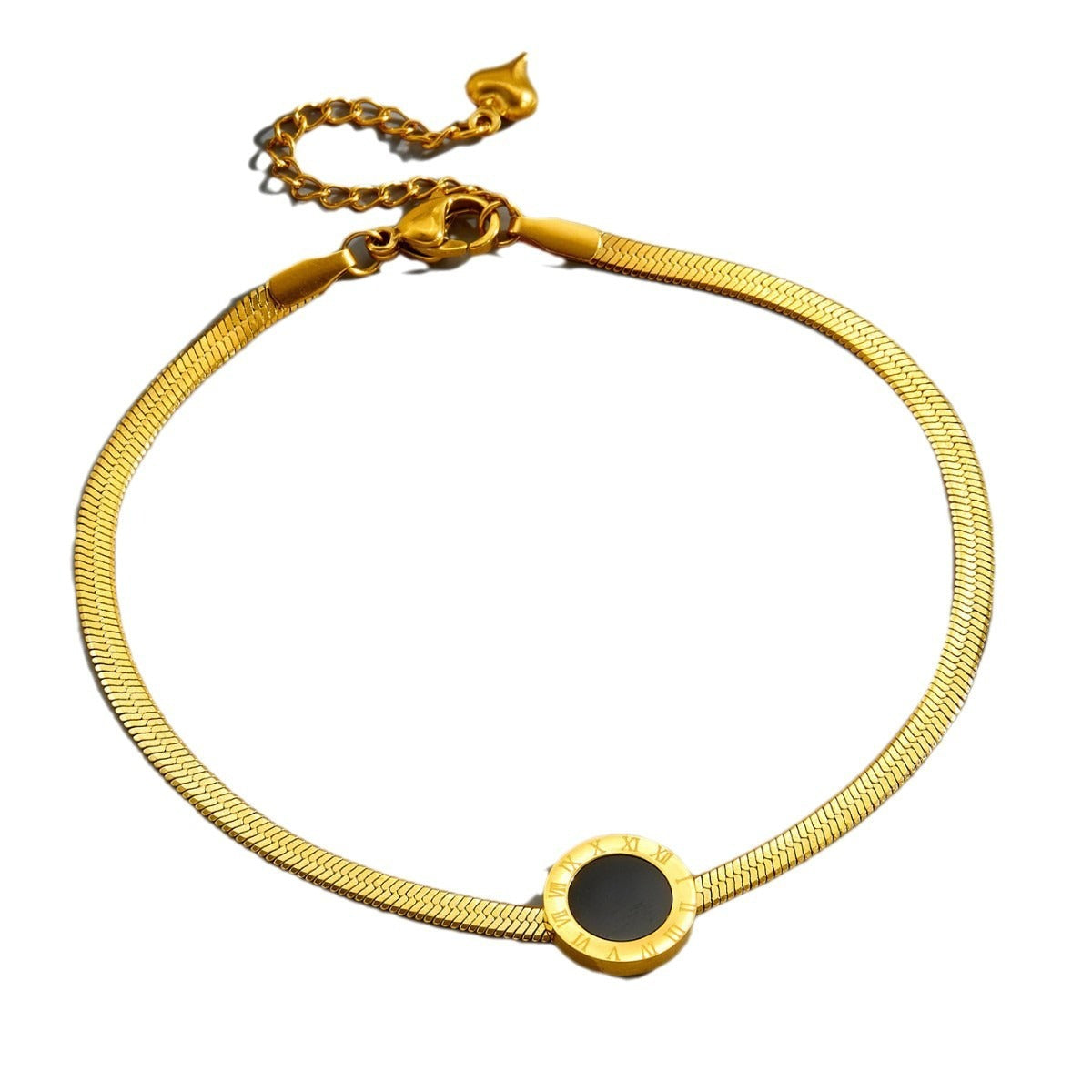 18K gold light luxury exquisite Roman numeral bracelet