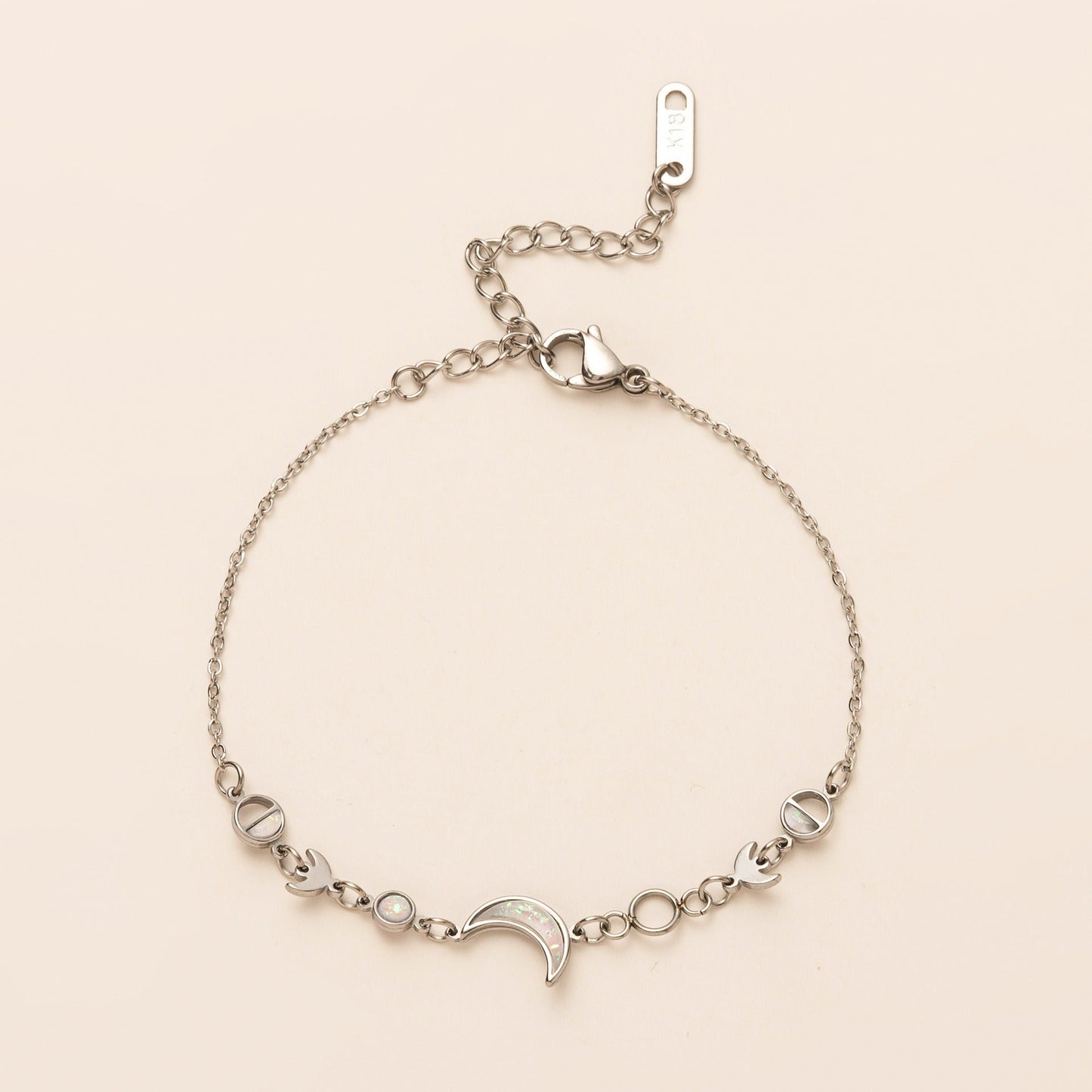18k gold moon crescent gold-plated silver bracelet