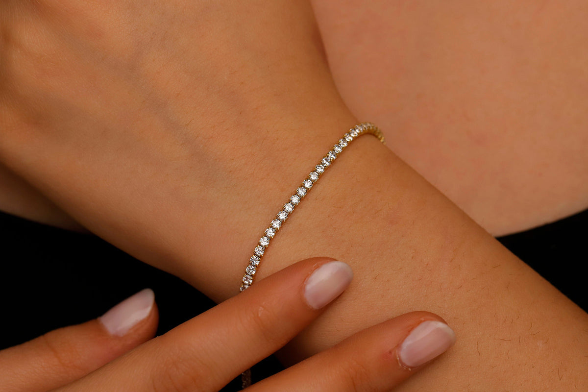 Sterling Silver Waterway Tennis Bracelet - Dazzling CZ Pave White Diamonds