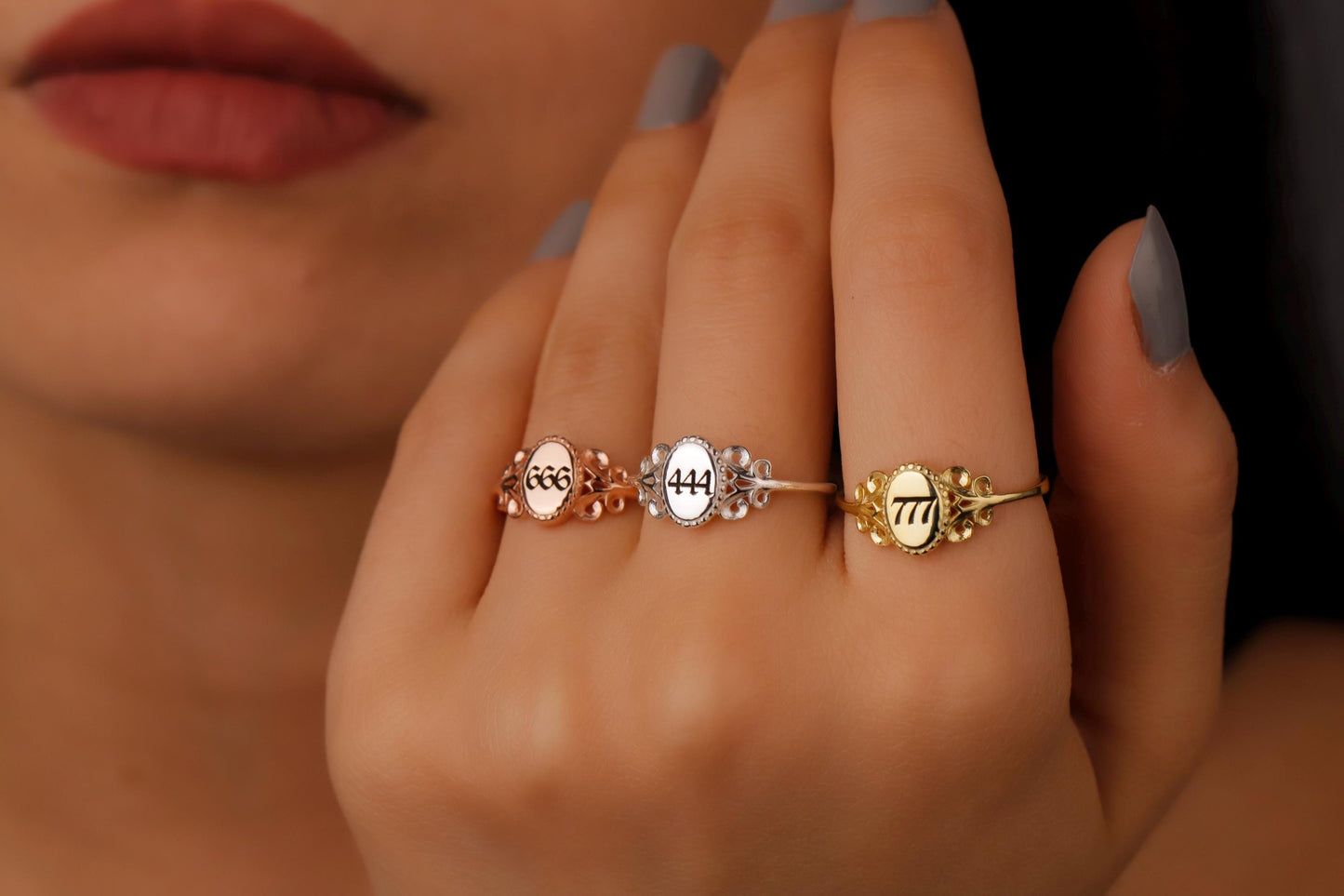 Angelique Jewelry Personalized Angel Number Ring - Unique Spiritual Symbol for Guidance and Inspiration