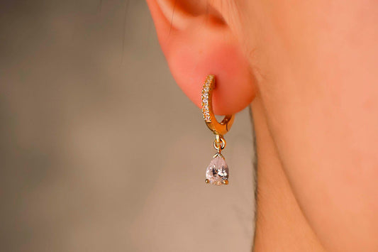 Diamond Dangle Earrings Necklace Set in Sterling Silver
