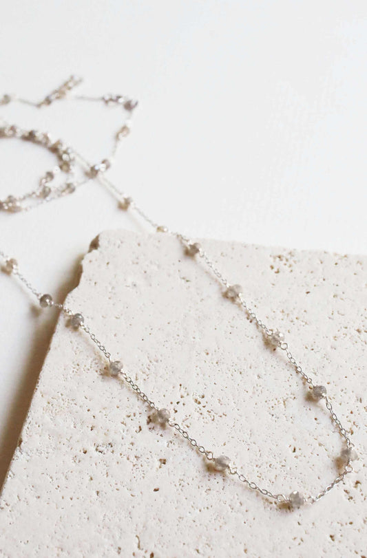 Ballet Chain - Silver Labradorite Layering ChainOur long labradorite necklace is a simple, delicate chain that's easy to wear with anything. We also intended it as a layering piece with some of our shorter gemstonNecklacesPARKEN JEWELRYVettedArcBallet Chain