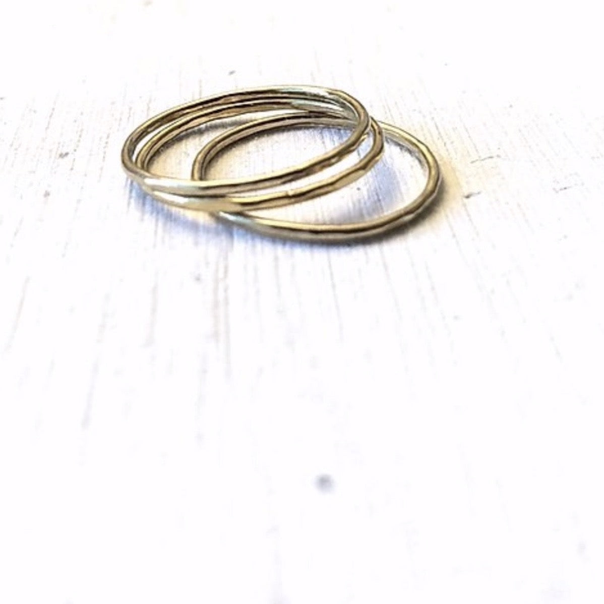 14k gold filled or sterling silver HAMMERED STACKING RING