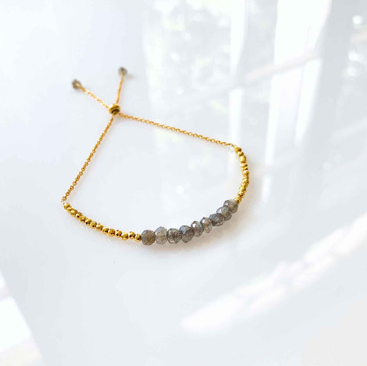 Labradorite Adjustable Stacking BraceletOur super simple bracelets are the ultimate arm candy and completely adjustable to fit anyone. Gorgeous alone or stacked. We've got plenty of options to create a uniBraceletsPARKEN JEWELRYVettedArcLabradorite Adjustable Stacking Bracelet